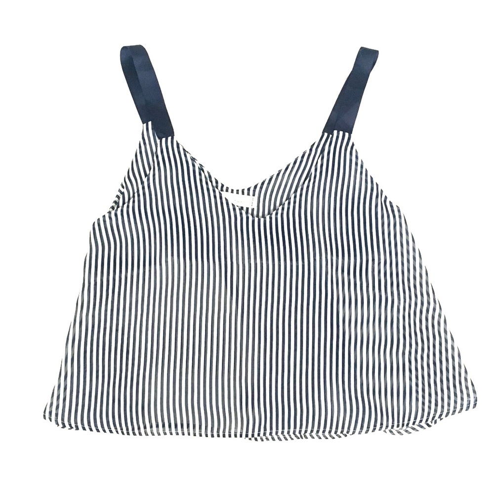 Love Tree Navy and White Stripe Top Sz M
